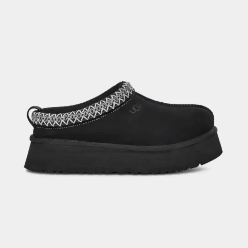 NWT UGG Tazz Platform Suede Slipper Black Women’s 7 - Picture 1 of 16